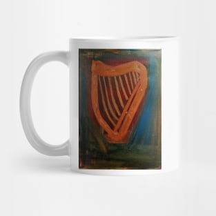 A painting  of a Irish harp Mug